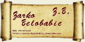 Žarko Belobabić vizit kartica